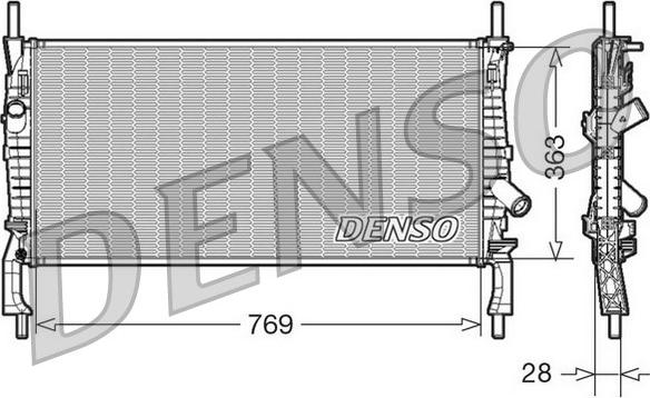 Denso DRM10106 - Радиатор, охлаждение двигателя autosila-amz.com