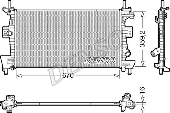 Denso DRM10114 - Радиатор, охлаждение двигателя autosila-amz.com