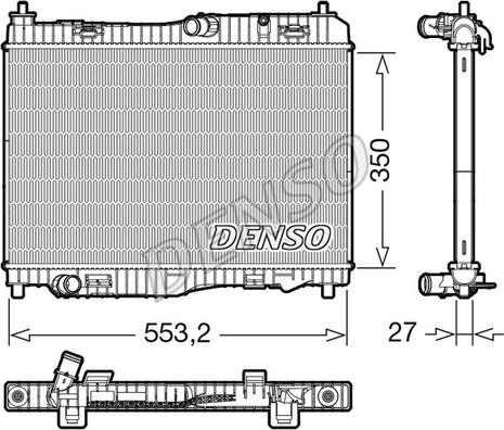 Denso DRM10116 - Радиатор, охлаждение двигателя autosila-amz.com