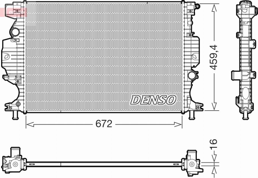 Denso DRM10121 - Радиатор, охлаждение двигателя autosila-amz.com