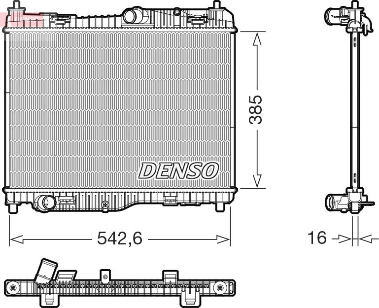 Denso DRM10123 - Радиатор, охлаждение двигателя autosila-amz.com