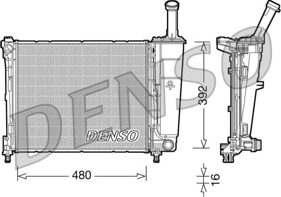 Denso DRM13016 - Радиатор, охлаждение двигателя autosila-amz.com