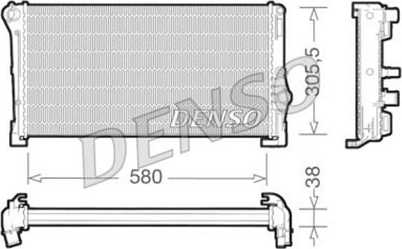 Denso DRM13012 - Радиатор, охлаждение двигателя autosila-amz.com