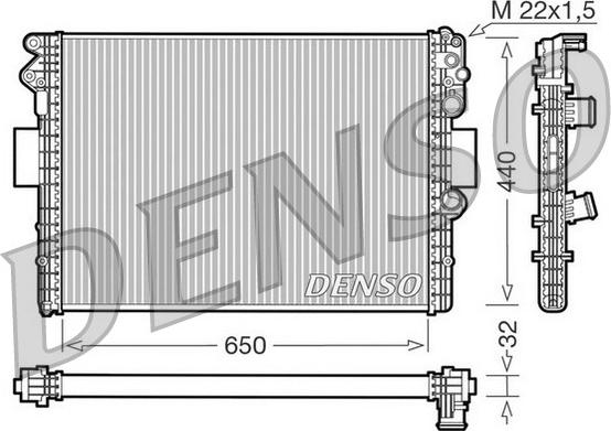 Denso DRM12001 - Радиатор, охлаждение двигателя autosila-amz.com