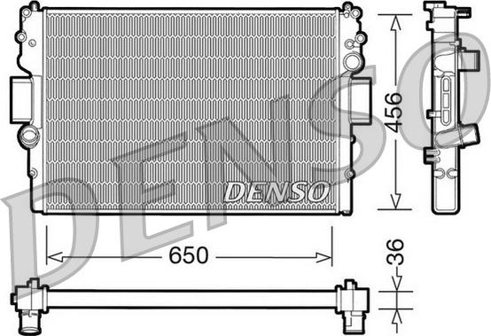 Denso DRM12007 - Радиатор, охлаждение двигателя autosila-amz.com