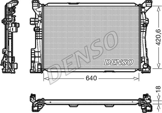 Denso DRM17096 - Радиатор, охлаждение двигателя autosila-amz.com