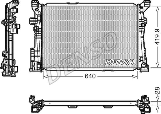 Denso DRM17097 - Радиатор, охлаждение двигателя autosila-amz.com