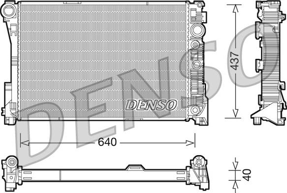 Denso DRM17046 - Радиатор, охлаждение двигателя autosila-amz.com