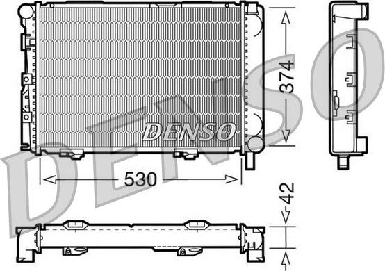 Denso DRM17025 - Радиатор, охлаждение двигателя autosila-amz.com