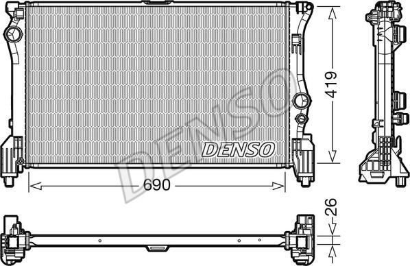 Denso DRM17112 - Радиатор, охлаждение двигателя autosila-amz.com