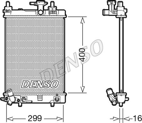 Denso DRM35004 - Радиатор, охлаждение двигателя autosila-amz.com
