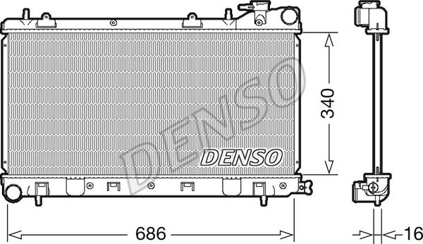 Denso DRM36017 - Радиатор, охлаждение двигателя autosila-amz.com