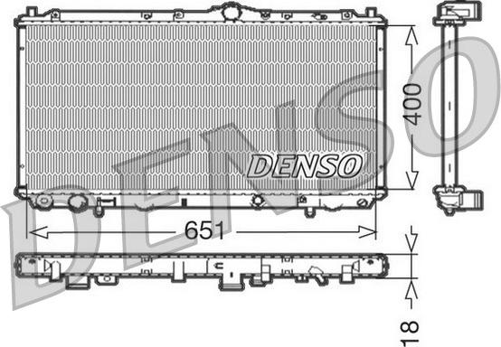Denso DRM33061 - Радиатор, охлаждение двигателя autosila-amz.com