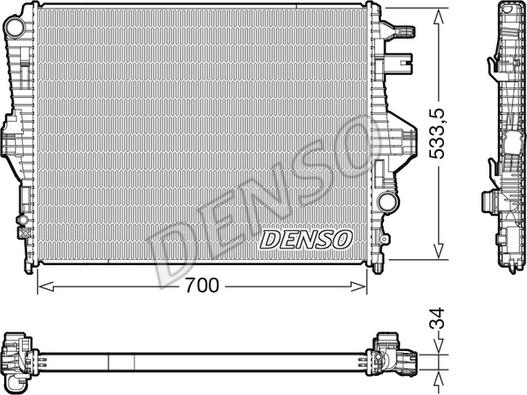 Denso DRM32050 - Радиатор, охлаждение двигателя autosila-amz.com