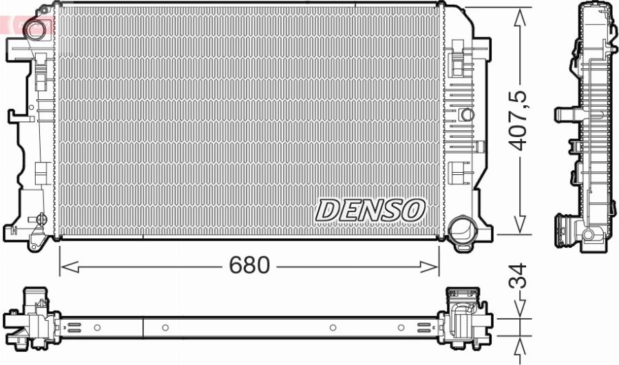 Denso DRM32053 - Радиатор, охлаждение двигателя autosila-amz.com