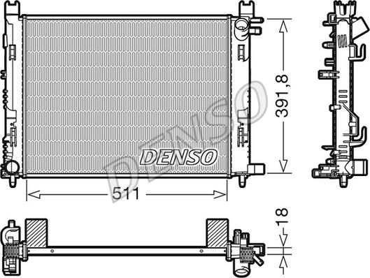 Denso DRM37002 - Радиатор, охлаждение двигателя autosila-amz.com