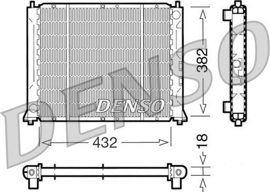Denso DRM24004 - Радиатор, охлаждение двигателя autosila-amz.com