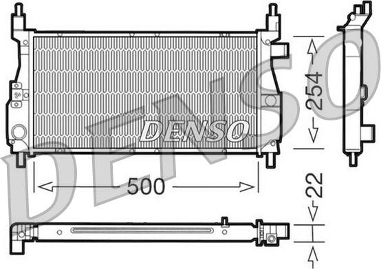 Denso DRM24003 - Радиатор, охлаждение двигателя autosila-amz.com