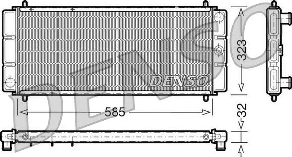 Denso DRM24011 - Радиатор, охлаждение двигателя autosila-amz.com