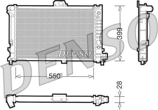 Denso DRM25007 - Радиатор, охлаждение двигателя autosila-amz.com