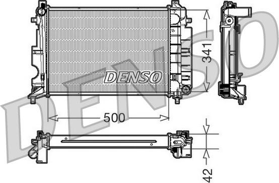 Denso DRM25014 - Радиатор, охлаждение двигателя autosila-amz.com