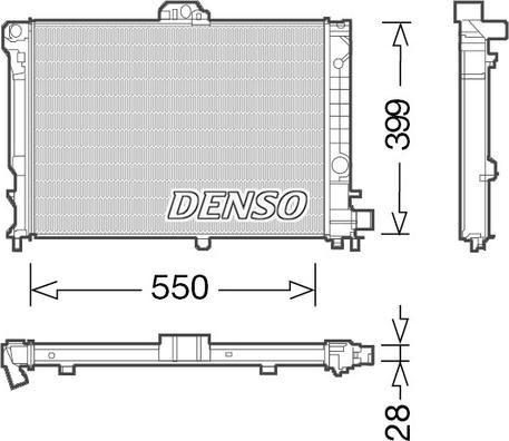 Denso DRM25010 - Радиатор, охлаждение двигателя autosila-amz.com