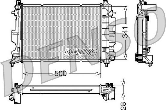 Denso DRM25011 - Радиатор, охлаждение двигателя autosila-amz.com