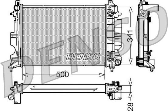 Denso DRM25013 - Радиатор, охлаждение двигателя autosila-amz.com