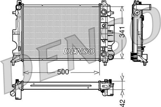 Denso DRM25012 - Радиатор, охлаждение двигателя autosila-amz.com
