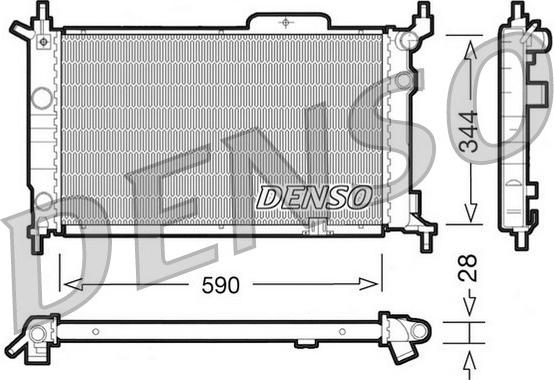 Denso DRM20015 - Радиатор, охлаждение двигателя autosila-amz.com