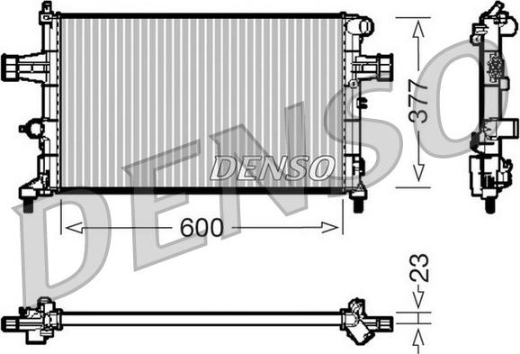 Denso DRM20083 - Радиатор, охлаждение двигателя autosila-amz.com