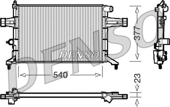 Denso DRM20082 - Радиатор, охлаждение двигателя autosila-amz.com