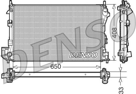 Denso DRM20087 - Радиатор, охлаждение двигателя autosila-amz.com