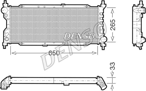 Denso DRM20036 - Радиатор, охлаждение двигателя autosila-amz.com