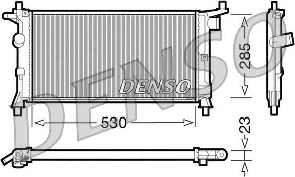 Denso DRM20037 - Радиатор, охлаждение двигателя autosila-amz.com