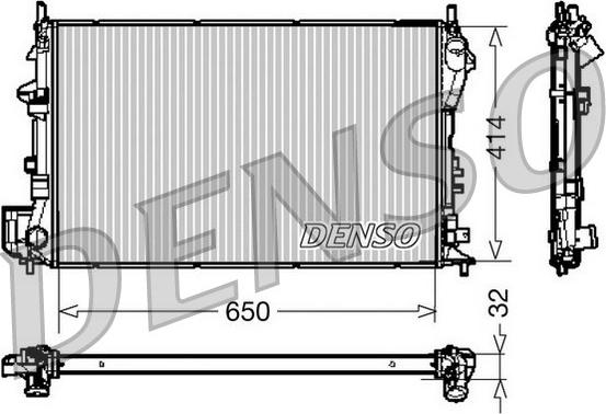 Denso DRM20029 - Радиатор, охлаждение двигателя autosila-amz.com