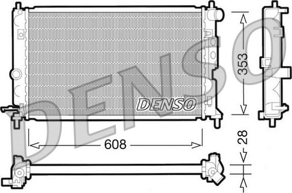 Denso DRM20027 - Радиатор, охлаждение двигателя autosila-amz.com