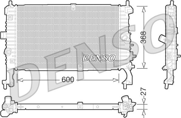 Denso DRM20106 - Радиатор, охлаждение двигателя autosila-amz.com