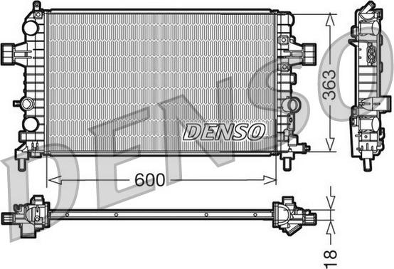 Denso DRM20103 - Радиатор, охлаждение двигателя autosila-amz.com