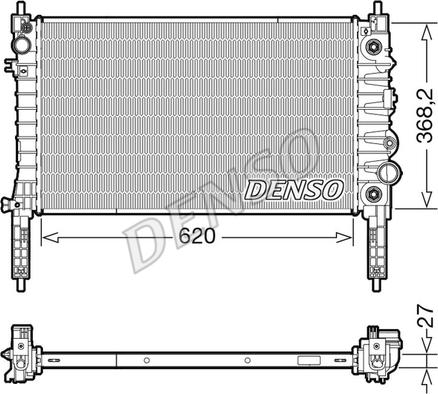 Denso DRM20119 - Радиатор, охлаждение двигателя autosila-amz.com