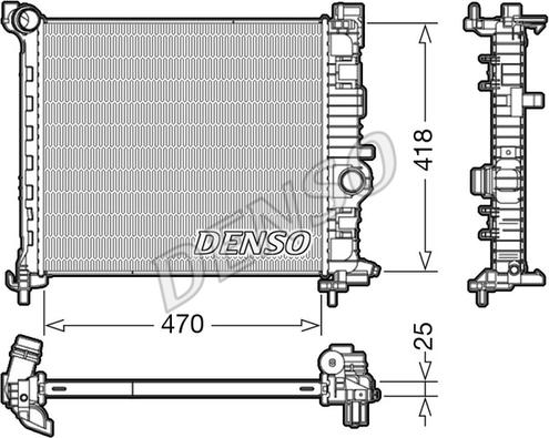 Denso DRM20115 - Радиатор, охлаждение двигателя autosila-amz.com