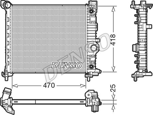 Denso DRM20116 - Радиатор, охлаждение двигателя autosila-amz.com