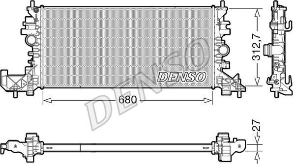 Denso DRM20118 - Радиатор, охлаждение двигателя autosila-amz.com