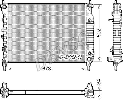 Denso DRM20124 - Радиатор, охлаждение двигателя autosila-amz.com