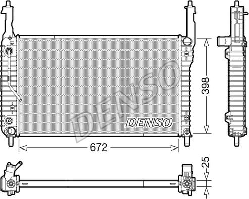 Denso DRM20123 - Радиатор, охлаждение двигателя autosila-amz.com