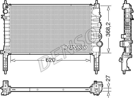 Denso DRM20122 - Радиатор, охлаждение двигателя autosila-amz.com