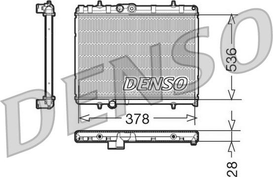 Denso DRM21056 - Радиатор, охлаждение двигателя autosila-amz.com