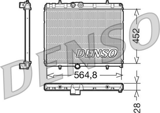 Denso DRM21057 - Радиатор, охлаждение двигателя autosila-amz.com