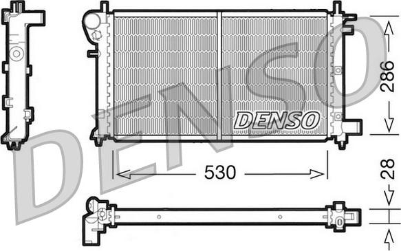 Denso DRM21003 - Радиатор, охлаждение двигателя autosila-amz.com