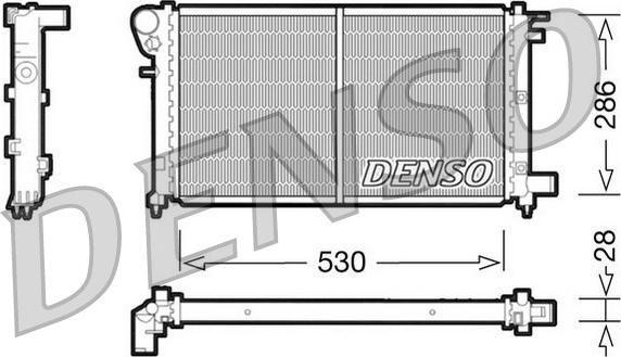 Denso DRM21002 - Радиатор, охлаждение двигателя autosila-amz.com
